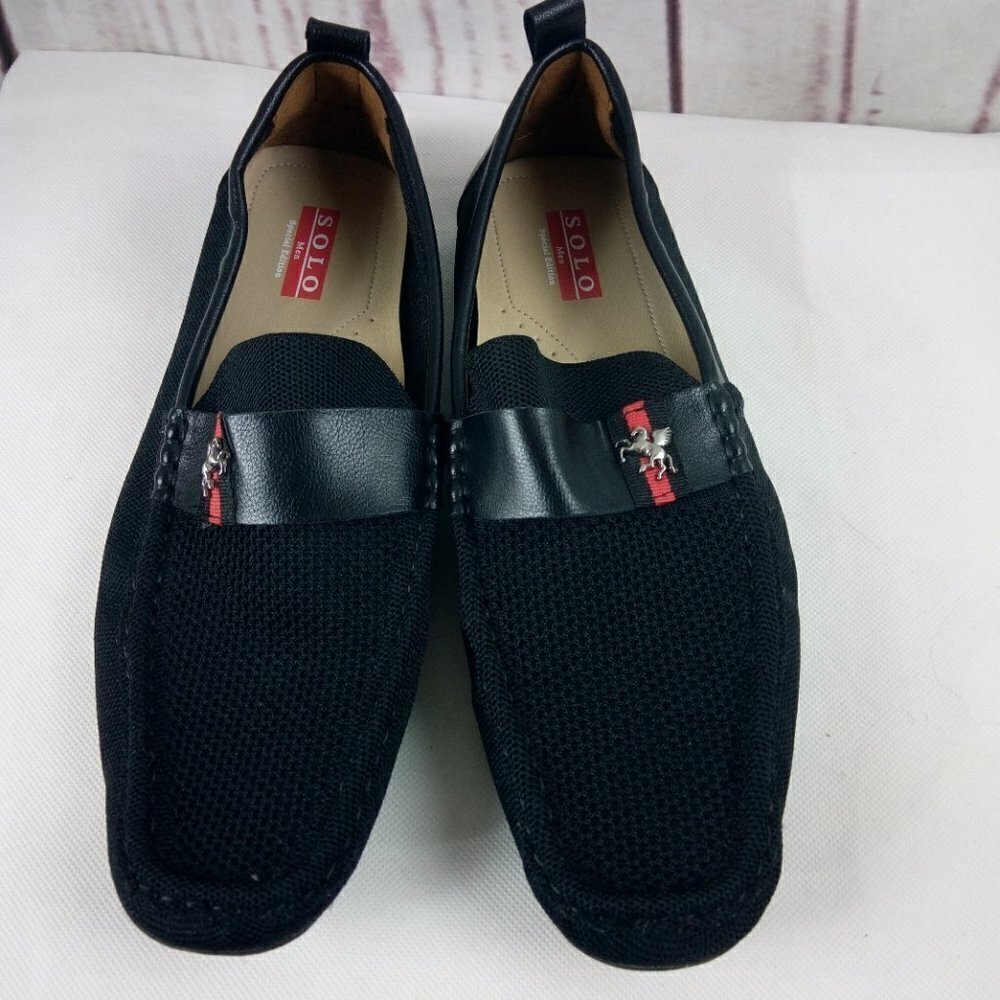 Solo Special Edition Men's Black Faux Leather Slip-On Loafer Shoes